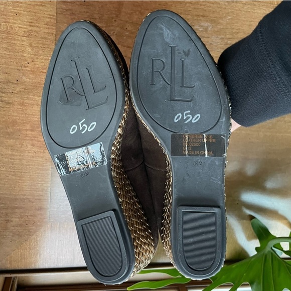 Lauren Ralph Lauren Brown Suede Wedge Heels Cambree - Picture 6 of 10